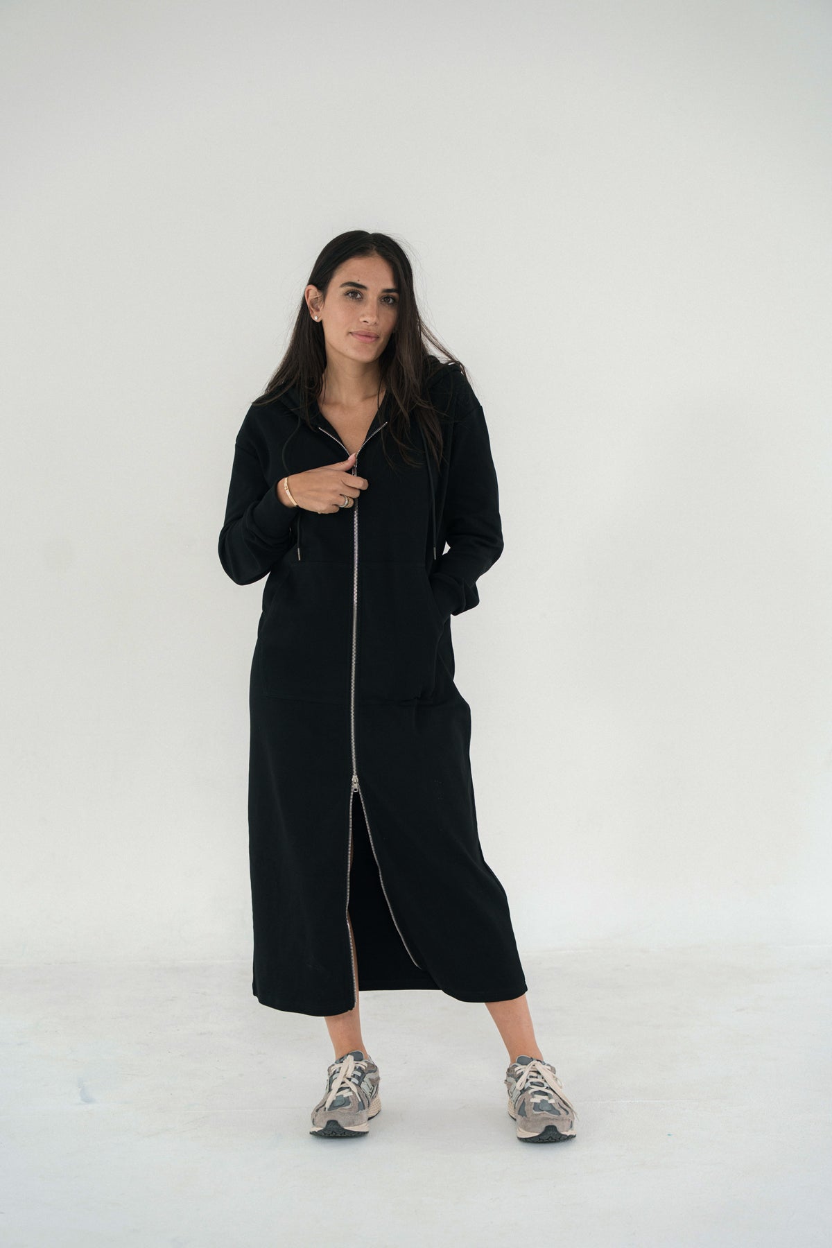 The Double Zip Maxi Hoodie Dress – Olive & Tuesday