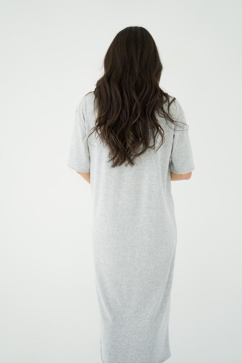 The Midi T-Shirt Dress Heather Grey