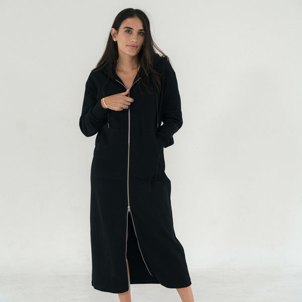 The Double Zip Maxi Hoodie Dress XL