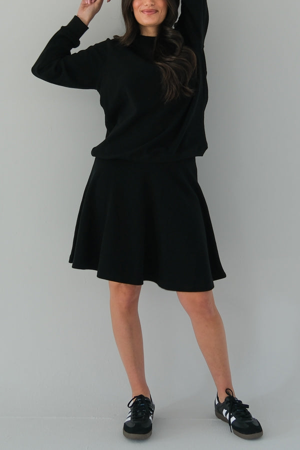 The Waffle Circle Skirt Black