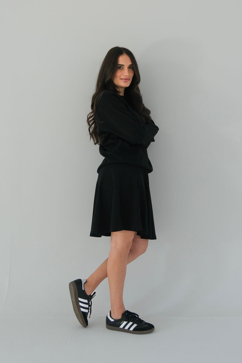 The Waffle Circle Skirt Black