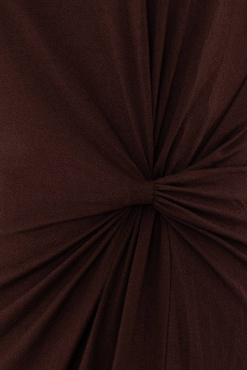 The Long Sleeve Midi Knot Dress Espresso