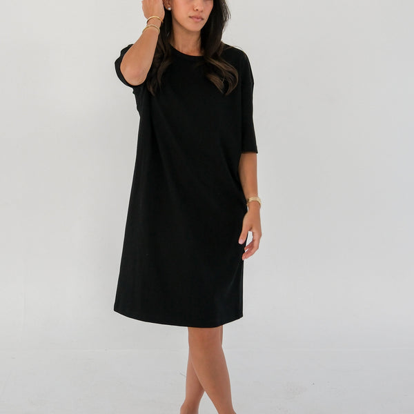 black tee shirt dress Always There For You T-Shirt Dress In Black M / Black