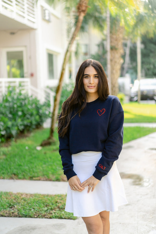 Olive & Tuesday The Heart Pullover Navy
